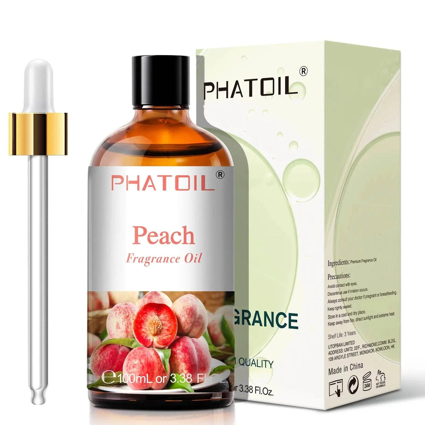 PHATOIL 100ml Sweet Fruity Fragrance Oil for Diffuser Candles Making -Coconut & Vanilla Strawberry Lemon Peach Pear Aroma Oil - Vapolia