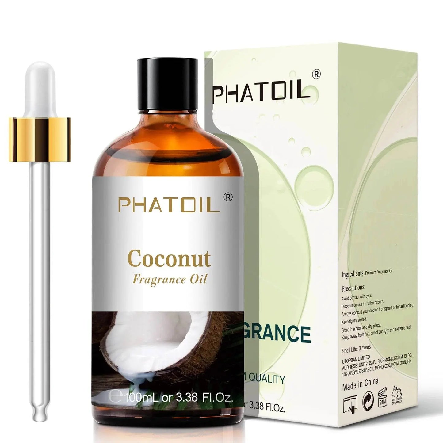 PHATOIL 100ml Sweet Fruity Fragrance Oil for Diffuser Candles Making -Coconut & Vanilla Strawberry Lemon Peach Pear Aroma Oil - Vapolia