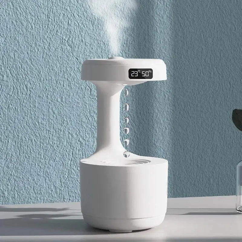 Humidificateur d’air design avec horloge LED – Gravité inversée - Vapolia