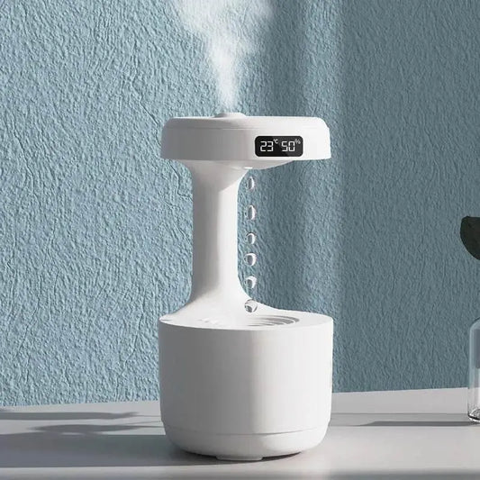 Humidificateur d’air design avec horloge LED – Gravité inversée - Vapolia